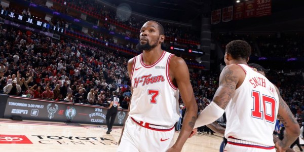 杜兰特关键助攻弗拉格空砍34+12 火箭主场险胜独行侠